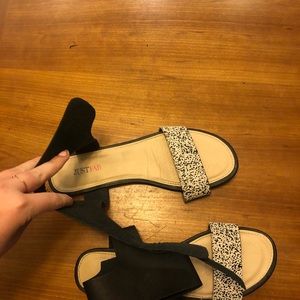 JustFab Shoes - fabfitfun black and white patterned sandals!! JustFab Shoes - fabfitfun black and white patterned sandals!!